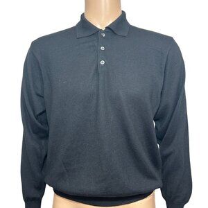 Evoluzione Marzia Firenze Men’s Vintage Sweater M Black Italy Collar 3-Button